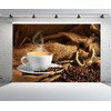 CHNYWORK 7ftx5ft Coffee Backdrop Coffee Beans Coffee Cup Afternoon Tea