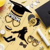 Prom Photo Booth Props, 39Pcs Black Gold and Silver Prom