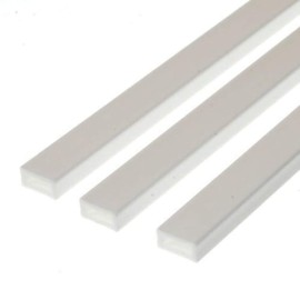 Evergreen Plastic Material Square Pipe (Rectangle); Outer Dimensions: 0.1 x 0.25 inches (3.2 x 6.3 mm); Inner Dimensions: 0.07 x 0.19 inches (1.8 x 4.9 mm); Plate Thickness: 0.02 inches