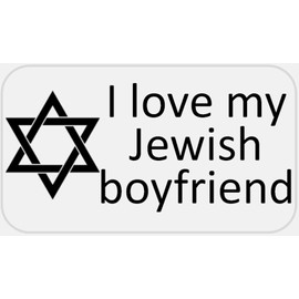 I Love My Jewish Boyfriend - 25 Stickers Pack 2.25 x 1.25 inches - Jew