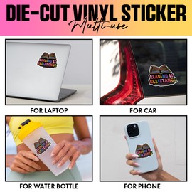 VOTANTA (3 Pcs, 3 inch) - Reading is Resistance Sticker, Funny Book Lover Stickers, Bookish Library Decal, Protest Funny Political Social Justice Gifts Decoration for Laptops, Phones, Water Bottles