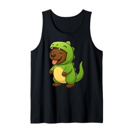 Choco Labrador Dinosaur Costume Trex Animal Lover Mom Dad Tank Top