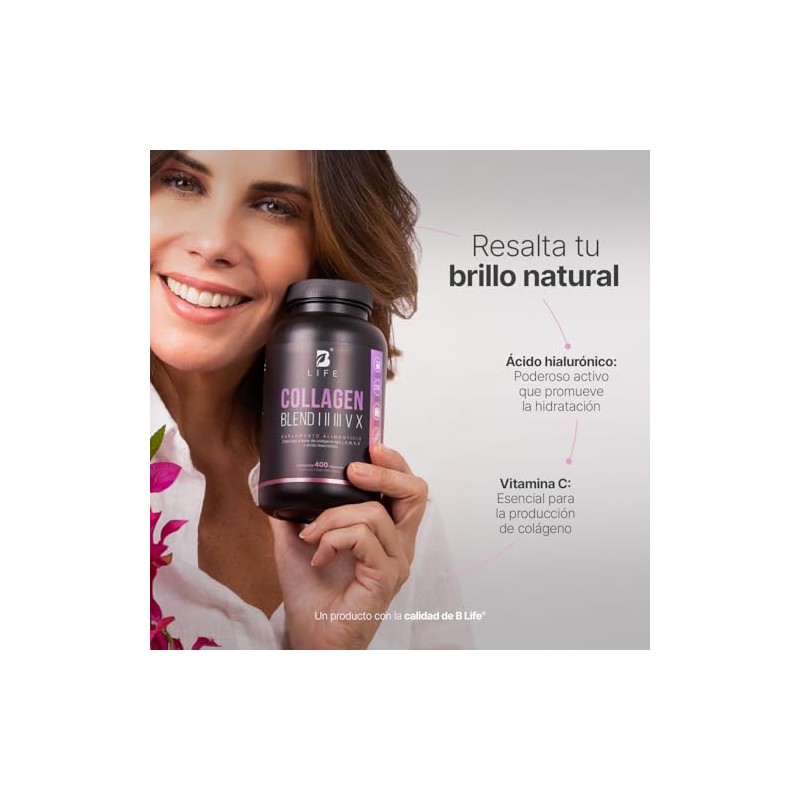 Life Colágeno Hidrolizado Tipo Iii 400 Cápsulas Vitamina Ácido Hialurónico