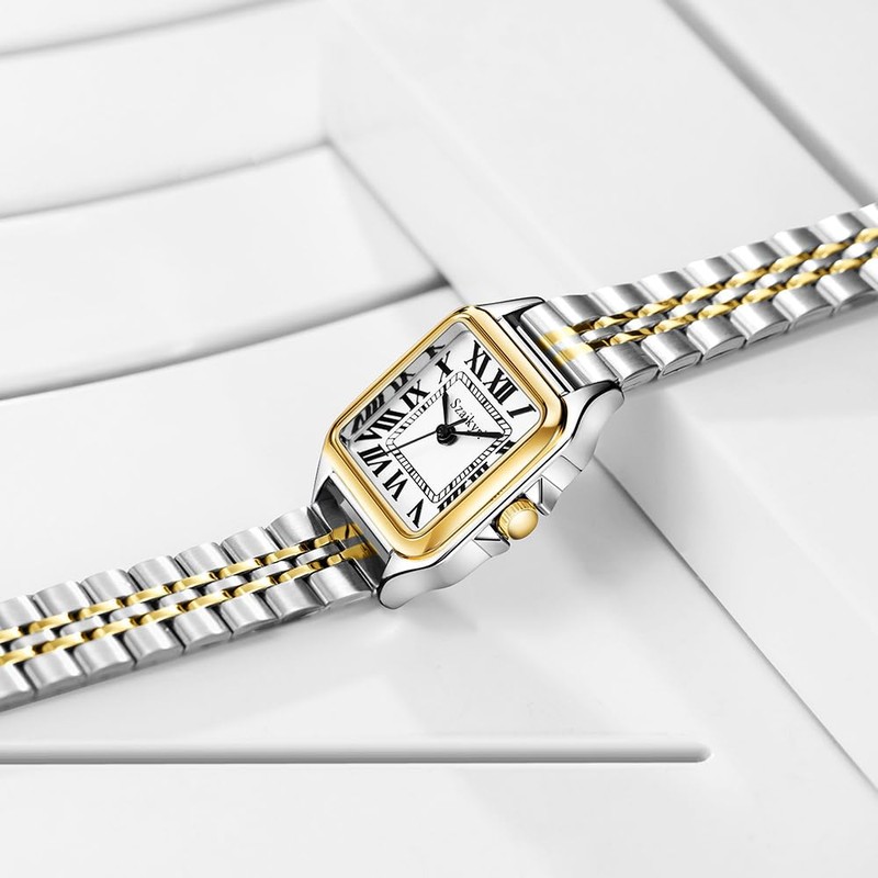 25mm Square Watch Women Vintage Roman Numerals Classic Dress Watches Amazon.com: Szaikyri Classic Square Watch for Women Ladies  main image 4
