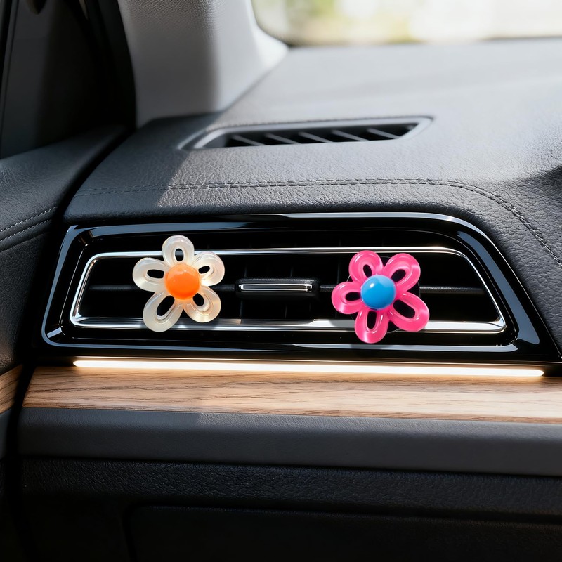 6Pcs Flower Air Vent Clip Car Accessories Air Freshener Dashboard