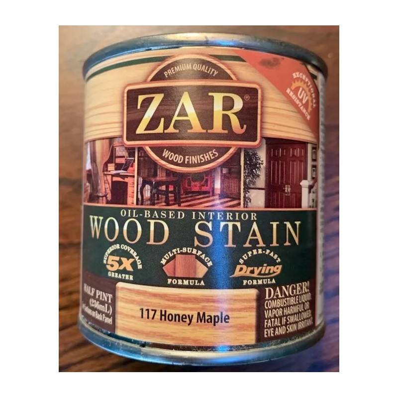 Zar Interior Stain 117 HONEY MAPLE 1/2 pint