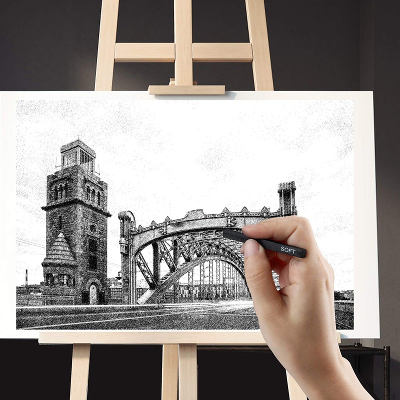 MyLifeUNIT Compressed Charcoal, Square Vine Charcoal Sticks for Drawing, Pack