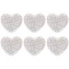 ETHNICITI Pack of 6 Heart White Crackle 40mm Ceramic Door