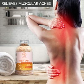 Joints & Muscles Bath Salt 600 g - with Essential Oils Lavender & Sage & Rosemary - Natural Bath Salt with Himalayan Pink Salt - Relieves Muscle Soreness - Soothing & Warming - Best for Bath