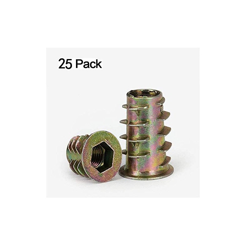 Threaded Insert Nuts, 25 Pcs Threaded Insert Wood Insert Nuts,