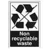 V Safety Non Recyclable Waste Recycling Sign - 200mm x