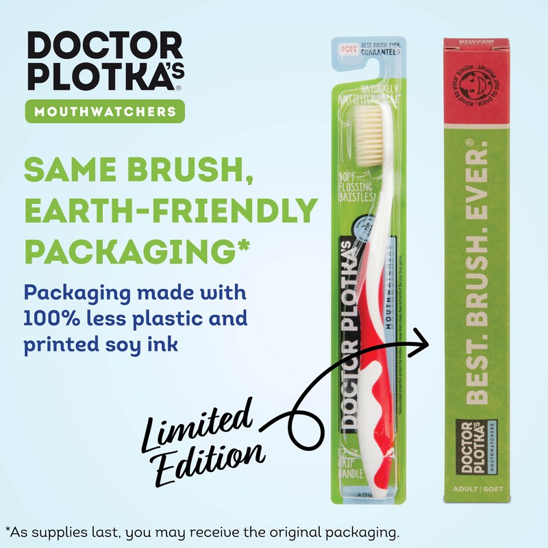 MOUTHWATCHERS Soft Flossing Toothbrushes for Adults, Value 8 Pack, Ultra