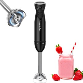 Bonsenkitchen HB3201 Blender Electric 1000 W Purée Stick Stainless Steel Continuous Speed Stirring Rod for Baby Food, Soup, Smoothies, Puree, Sauce Hand Blender, Black