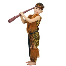 KalcyKizz Boy's Caveman For Kids Costume (10-12Y)
