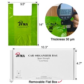 JVMA Car Trash Bag Hanging Car Garbage Bag, Small Car Trash Can Fit Universal Auto Truck RV Vehicle Back Front Seat Door Console Organizer 50 Bags