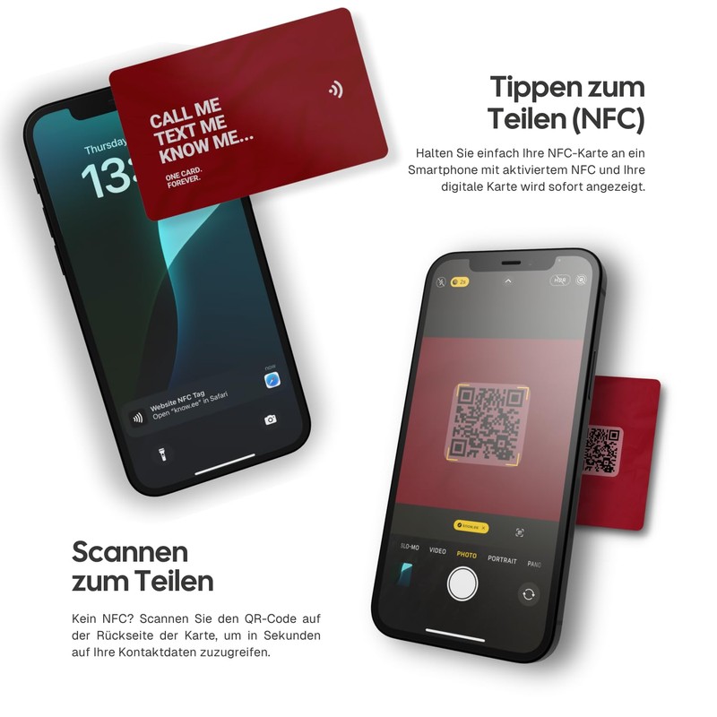 KNOW.EE Digital Business Card NFC Smart Networking Card + QR