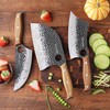 3PCS Butcher Knife, 7" Meat Cleaver, 7" Serbian Chef and