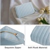DOB SECHS Small Makeup Bag Velvet Cosmetic Bag for Women,