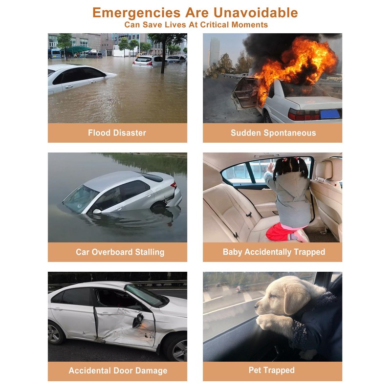 Allelic Window Breaker Seatbelt Cutter, Window Breaker Tool, Spring Loaded