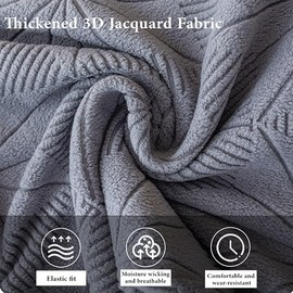 Computer Office Chair Cover Stretch Elastic Slipcover 2 Piece Stretchable Knitted Universal Computer Chair Seat Cover Furniture Protector for Office Home (A-Jacquard Light Gray)