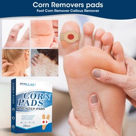 MYMULIKE 24 Count Corns Plasters, Remover Corns for Feet, Corn Soothing and Foot Care Stubborn Corns Removal Sole