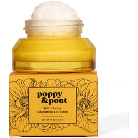 Poppy & Pout- Exfoliante labial natural, exfoliante hidratante con azúcar para labios secos, exfoliante labial con aceite esencial
