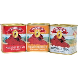Spanish Paprika Set by Chiquilin Bittersweet, Smoked, and Hot Paprika