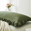 Herside Olive Green Body Pillowcase Lace Ruffled Long Pillow Case