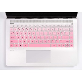 Keyboard Cover for HP Laptop 14"& HP Pavilion x360 14 14-dk 14-fq 14-dq/dk/cf Series 14-dq1040 14m-ba011dx ba013dx 14-dh2097nr 14-bw006nr 14-bf040wm 14-fq0033dx 14-fq0013dx(Pink+Clear)