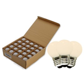 25 Pack G40 Frosted Warm White Bulbs