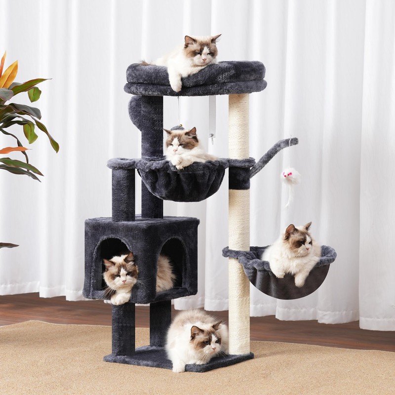Heybly Cat Tree, 39.4 Inches Tower Condo with Scratching Post,