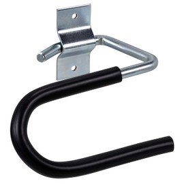 Gedotec Ski holder curved device holder garage wall holder for wall mounting, load capacity 10 kg, galvanised steel, universal wall hook, black, rubberised, 1 piece, ski holder for screwing