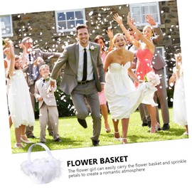 Zerodeko 1pc Lace Wedding Flower Girl Basket Design for Wedding Ceremony Special Events and Home Decor Decorative Basket for Petals and Treats