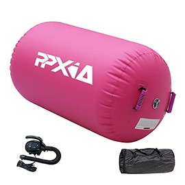 PPXIA Gymnastics Air Roller Air Barrel Inflatable Tumbling Mat, Tumble Track Backhandspring Mat Gymnastic Equipment with Pump for Yoga Training Cheerleading Home Use