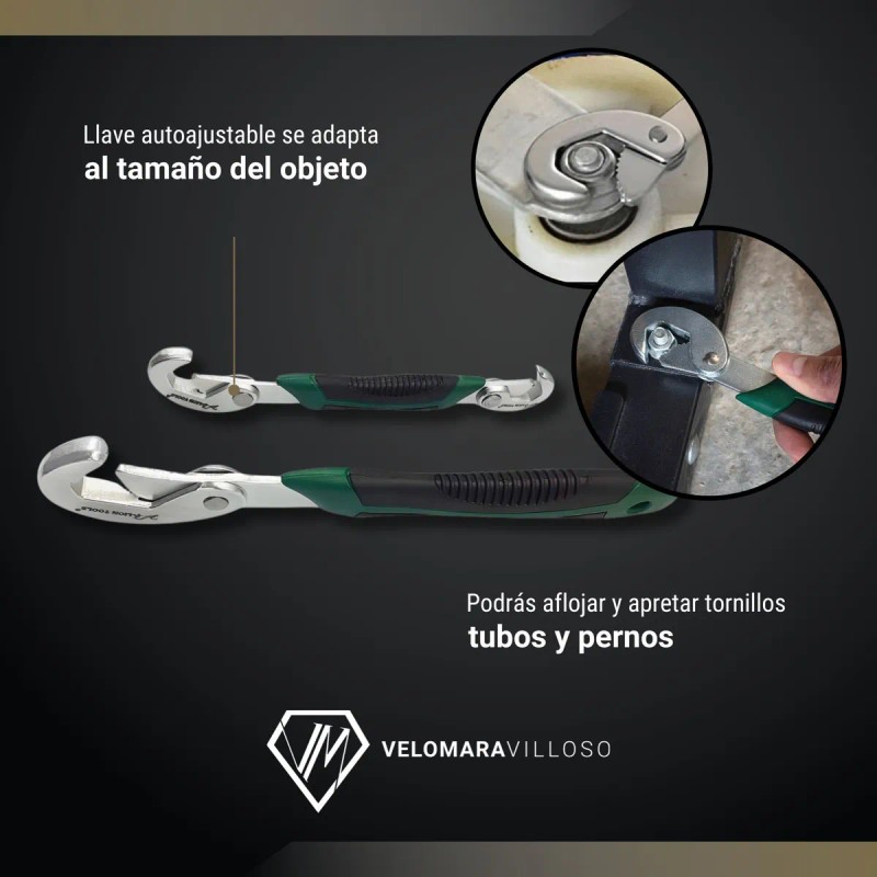 Llave Universal Ajustable Multiusos Doble 2 Pzas Profesional