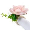 Fofetbfo Pink Flower Napkin Rings Set of 12 Silk Flower