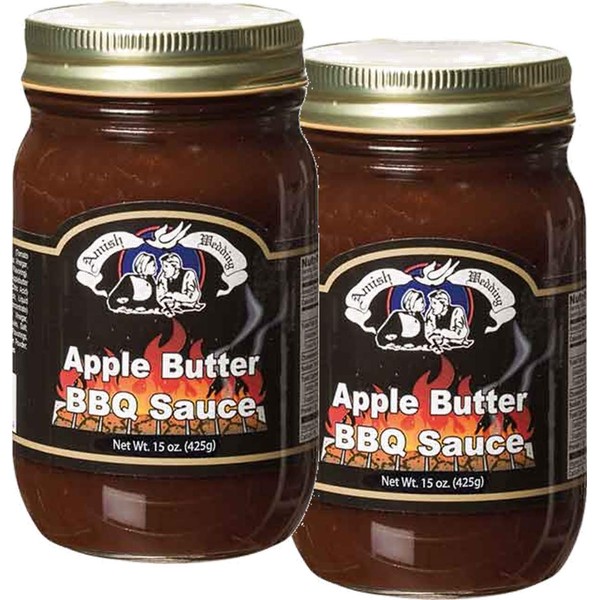 Amish Wedding Apple Butter BBQ Sauce 15 Ounces (Pack of 2)