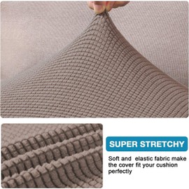 Flamingo P Couch Cushion Cover Reversible Cushion Replacement Slipcovers Sofa Cushion Covers Thick Jacquard Textured Twill Fabric, 2 Seat Cushion Cover (XL), Taupe