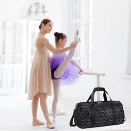 Kids Sports Bag for Girl Duffel Bag Kids Overnight Bag Dance Bags Weekend Bag Swimming Bag with Shoe Compartment