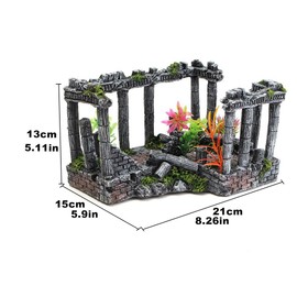 JGZTJXNK Aquarium Decorations, Columns of The Roman Forum, Vintage Ruins Roman Greek Columns, Fish Hiding in Caves
