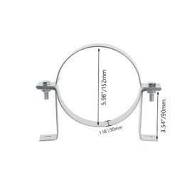 Pastlla 2 Pcs 5.98 Inch Steel Adjustable Pipe Bracket Clamp, Round Gas Vent Pipe Strap B Vent Wall Bracket with Mounting Screws, Wall Strap for ventilation Chimney Drainage