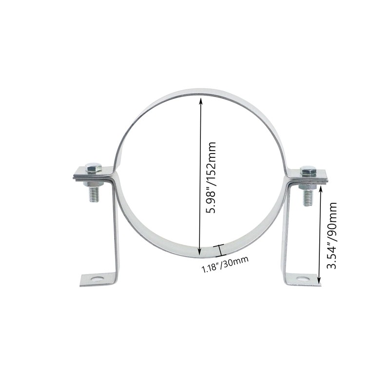 Pastlla 2 Pcs 5.98 Inch Steel Adjustable Pipe Bracket Clamp,