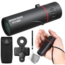 2000x24 Monocular with Cell Phone Holder, Monocular Telescope High Power with Bak4 Prism, Compact Monoculars for Bird Watching Traveling Hunting Camping