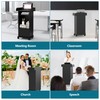 Podium Stand with Wheels Wooden Lectern Podium Stand Portable Pulpit