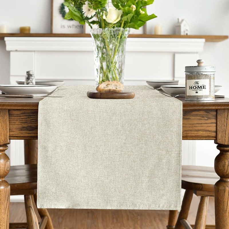 Artoid Mode Beige Fall Table Runner, Seasonal Autumn Winter Machine