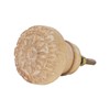 SOFFEE DESIGN 2pcs Wooden Carved Flower Knobs, Decorative Bohemian Style