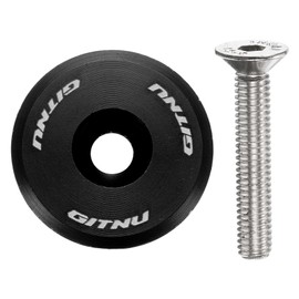 sourcing map 1 1/4" OD Bike Headset Stem Top Cap Aluminum Alloy Cycling Headset Cover Stem with M6 Bolt for MTB Road Mountain Bicycle, Black