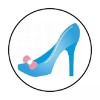 Homemade 48 CINDERELLA SLIPPERS ENVELOPE SEALS LABELS STICKERS 1.2" ROUND