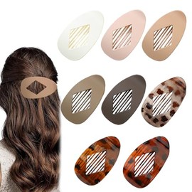 XFSRG 8 Stück Flache Haarspangen Damen Eleganter Rutschfester Matte Geschwungenes Haarclips für Dickes und Dünnes Haar(Multicolour C)