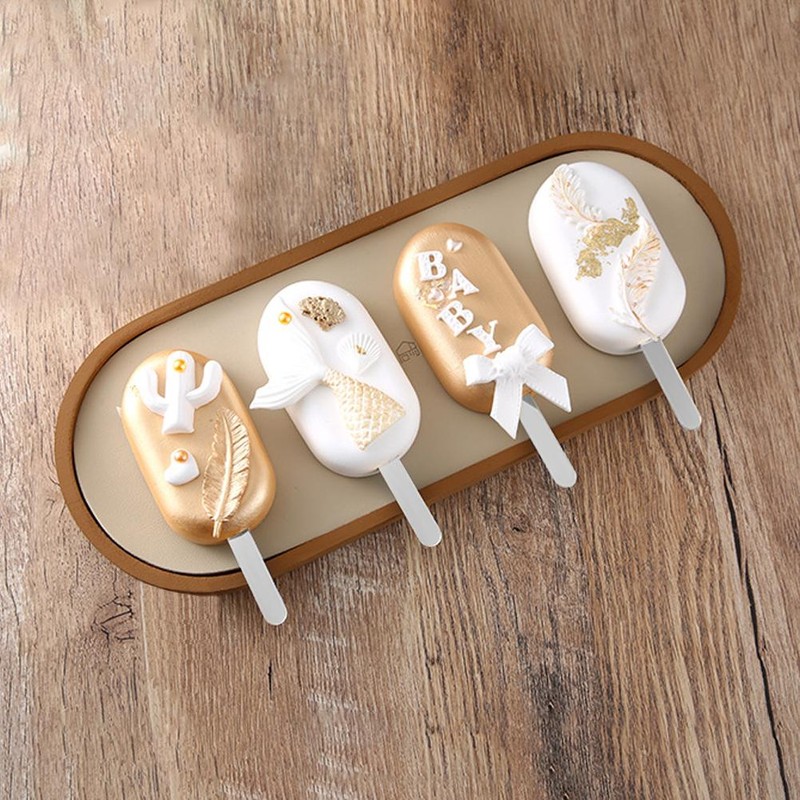 50PCS Acrylic Popsicle Sticks Reusable Cakesicle Sticks Party Favors for